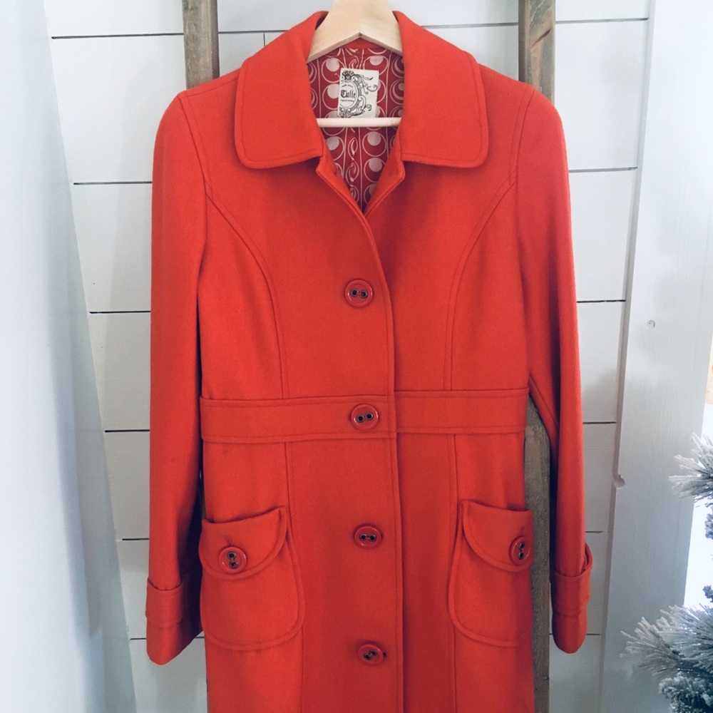 Trade mark Tulle wool coat